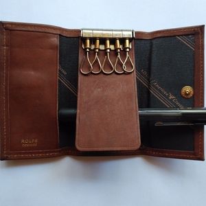 Rolfs Vtg GENUINE COWHIDE Key Caddy/Case